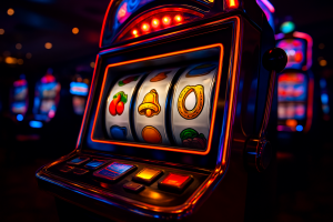 Slot machine in a casino setting